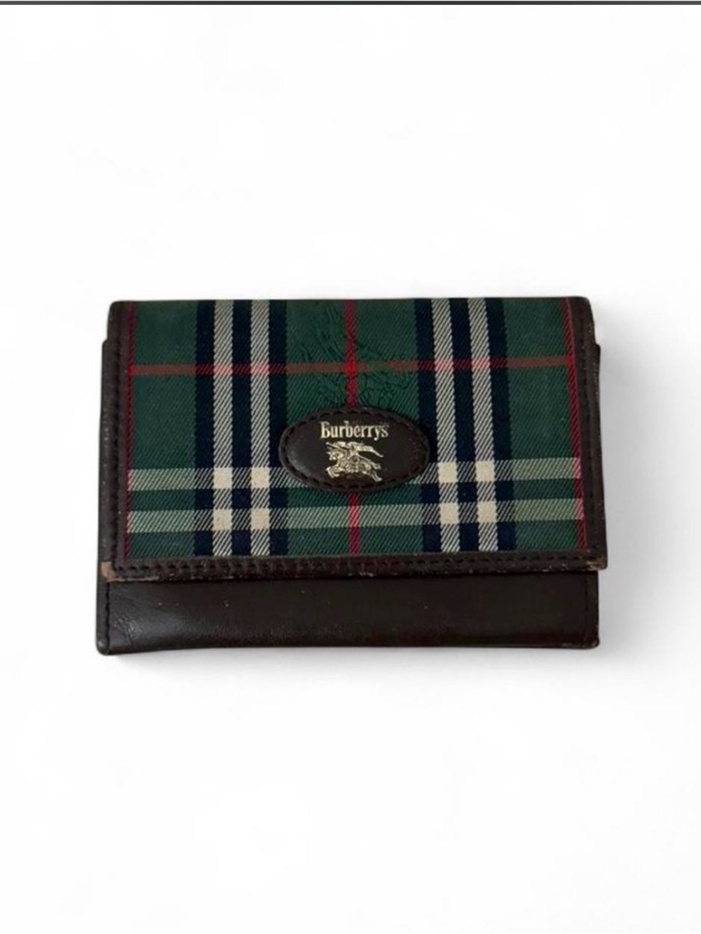 Burberry green Navy Plaid Wallet